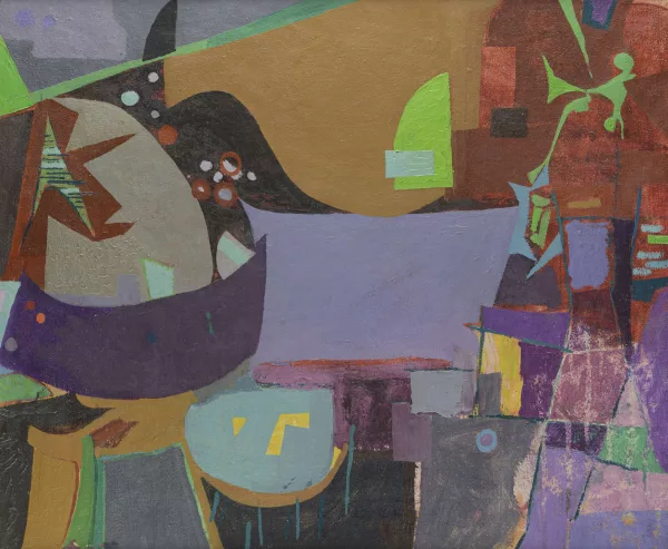Jean-Claude Hesselbarth — Jean-Claude HESSELBARTH (1925) "Composition", huile