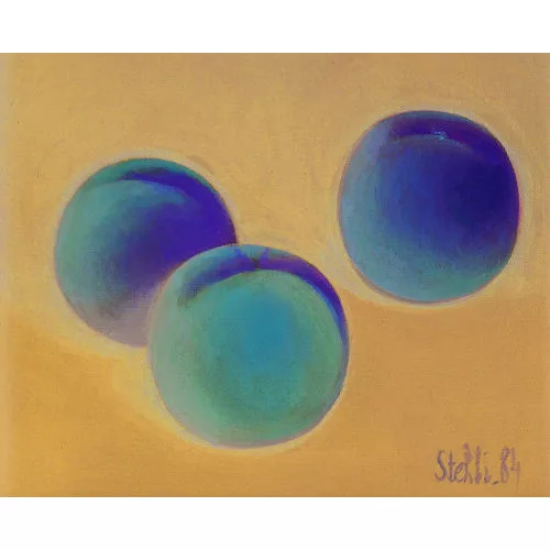 Jean-Claude Stehli — Stillleben mit drei Pfirsichen.
