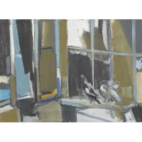 Jean Cornu — Tauben am Fenstersims.
