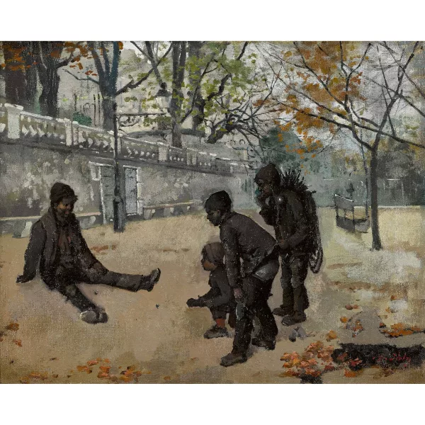 Jean Daniel Ihly — Ramoneurs dans la neige à la Treille.