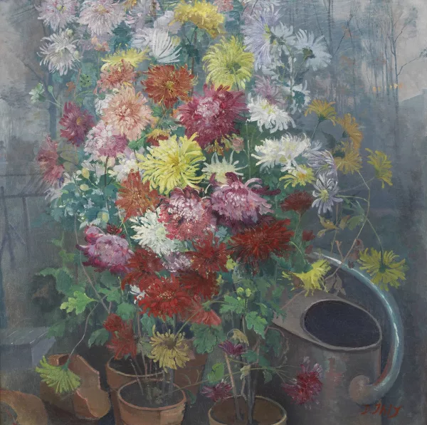 Jean Daniel Ihly — Nature morte aux dahlias