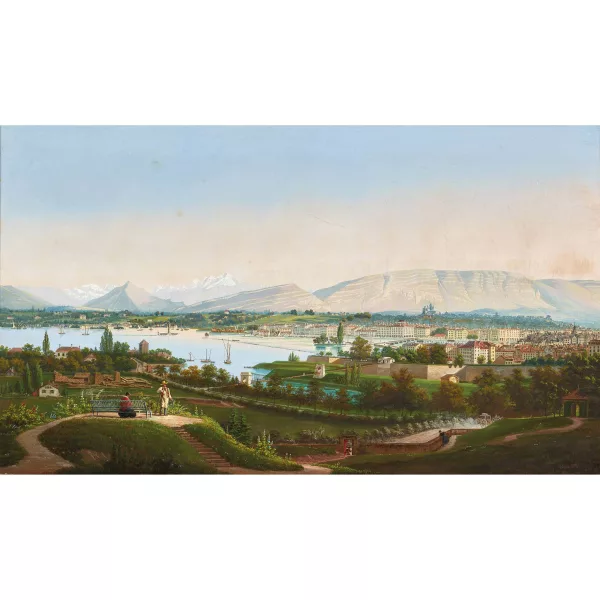 Jean Du Bois — Vue de Gèneve et du Mont Blanc.