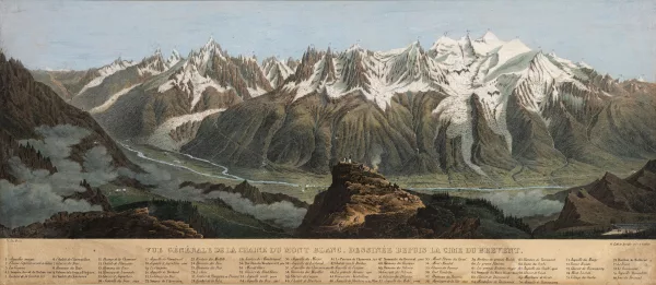 Jean Du Bois — "Vue générale de la chaîne du Mont Blanc, dessinée depuis la cime du Brévent"