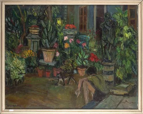 Jean Ducommun — La terrasse de pots de fleurs