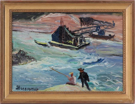 Bord de mer et pêcheurs