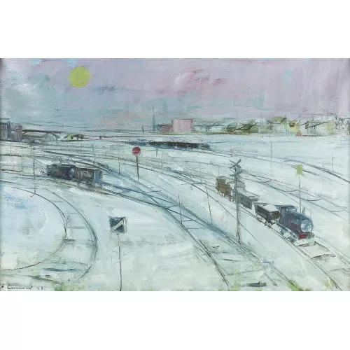 Jean-François Comment — "La gare sous la neige".