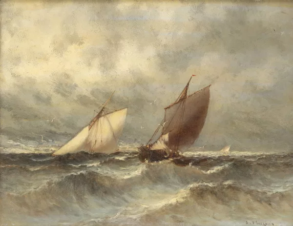 Jean-François-Jules d'Ivernois — Marine en mer déchaînée
