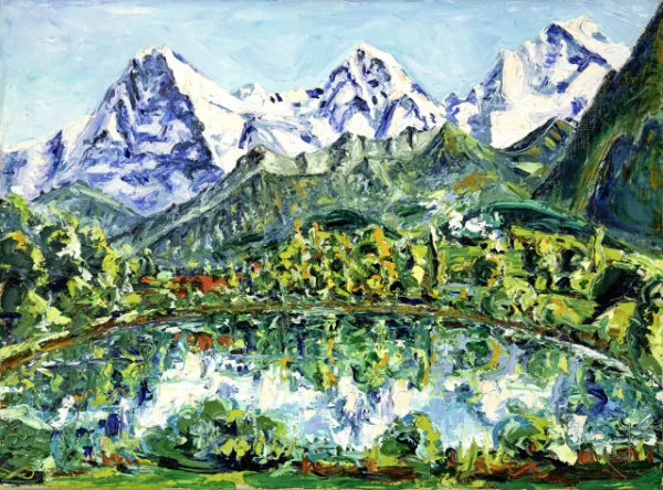 Jean-Frédéric Schnyder — Uebeschisee mit Eiger, Mönch und Jungfrau