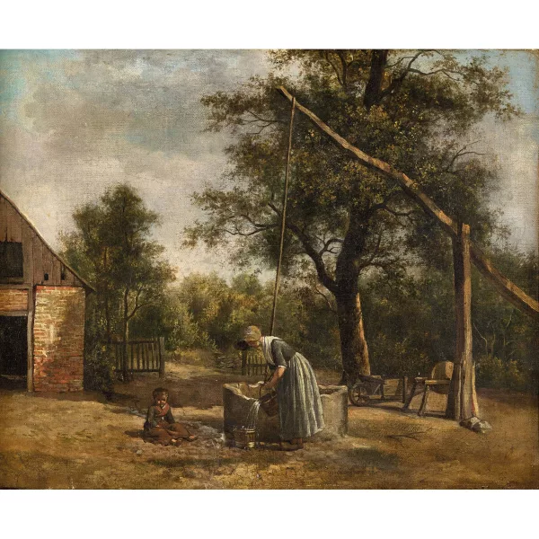 Jean-Jacques Chalon dit l'aîné — Frau und Kind am Ziehbrunnen.