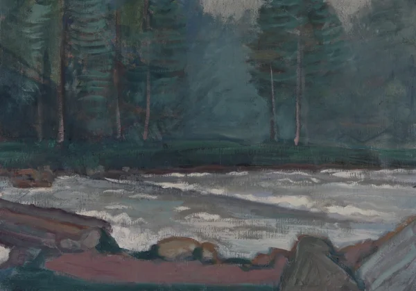 Jean Jacques Lüscher — Flussufer mit Wald