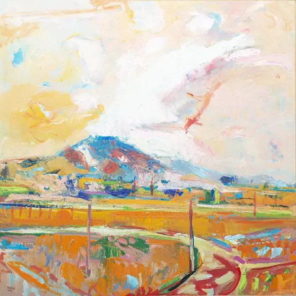 Jean KRILLÉ (1923-1991), "Paysage avec montagne et nuage blanc" — DognyAuction