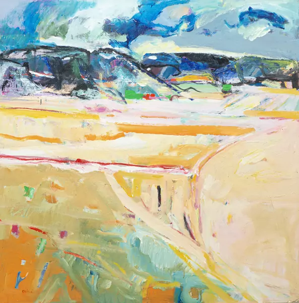 Jean KRILLÉ (1923-1991), "Paysage d'été avec ciel bleu", acrylique — DognyAuction