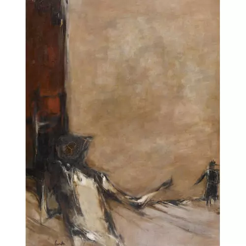 "L′attente en haut de l′escalier"
