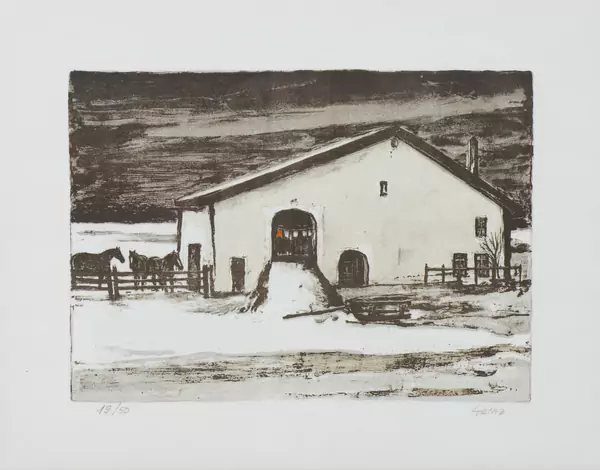 Jean-Louis GETAZ (1931-2002), 'Ferme du Jura', lithographie couleur sur papier — DognyAuction