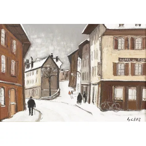 Jean-Louis Gétaz — Winterliche Stadtlandschaft.