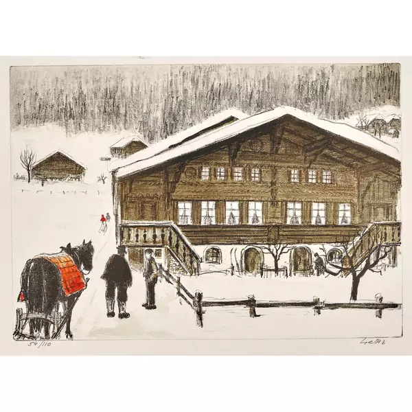 Bäuerliche Winterszene