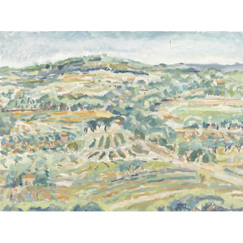 Jean-Louis Piguet — Hügelige Landschaftspartie im Sommer.