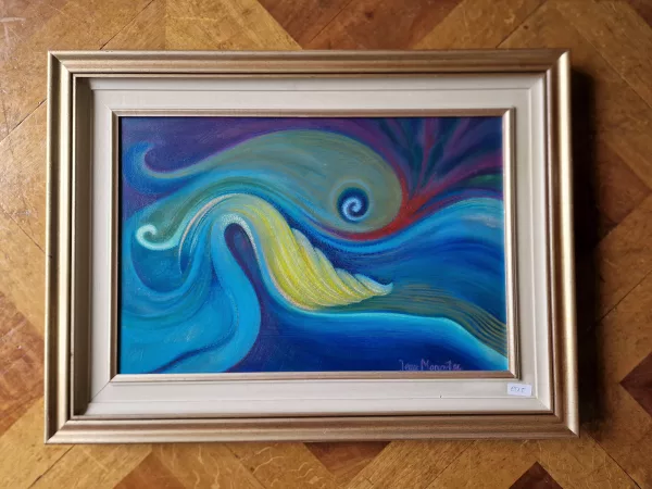 Jean Monod — Jean MONOD (1922-1986) "Vague" huile sur panneau