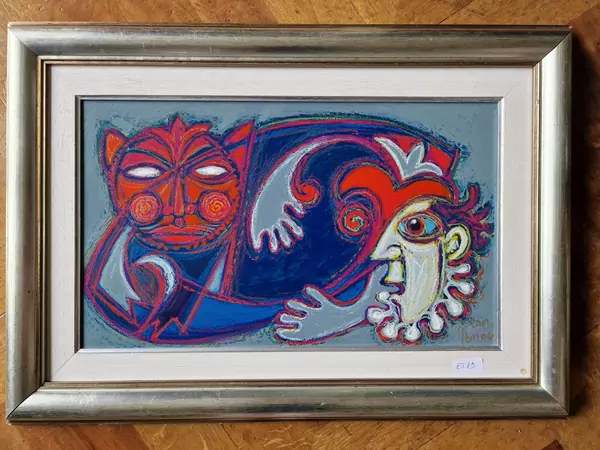 Jean MONOD (1922-1986), "Hommage à Picasso", pastel gras sur panneau — DognyAuction