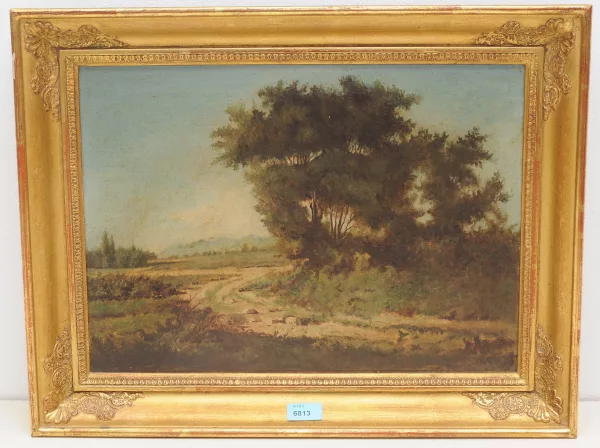 Jean-Philippe George dit George-Julliard — Baumbestandene, weite Landschaft mit Feldweg