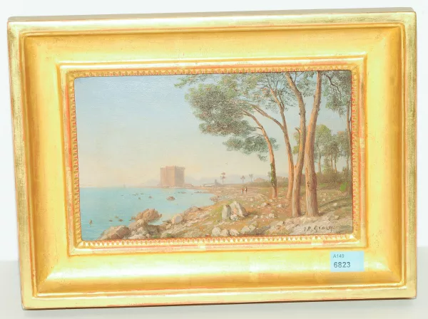 Jean-Philippe George dit George-Julliard — Südliche Küstenlandschaft mit Wehrturm und Pinienwäldchen