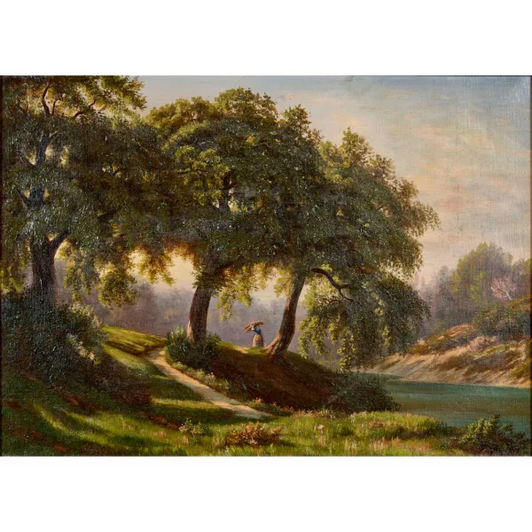 Jean-Philippe George dit George-Julliard — Sommerlicher Weg am Flussufer.