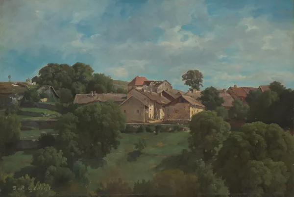 Jean-Philippe George dit George-Julliard — Bewaldete Landschaft mit kleinem Dorf