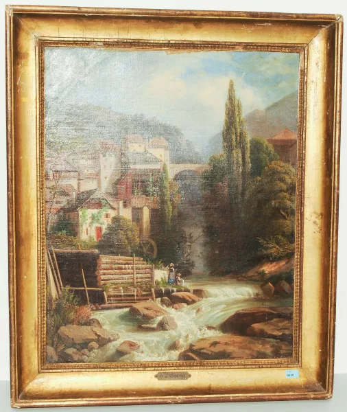 Jean-Philippe George dit George-Julliard — Montreux, Blick auf die alten Mühlen mit der steinernen Brücke