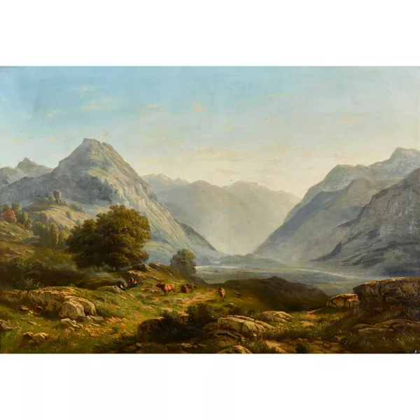 Jean-Philippe George dit George-Julliard — Berglandschaft mit weidenden Kühen.