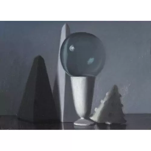 Stillleben mit Glaskugel