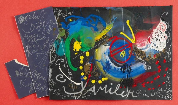 Jean Tinguely — Salut Dölf, Merci vielmol für's Rauschenberg Ässe..., 1991