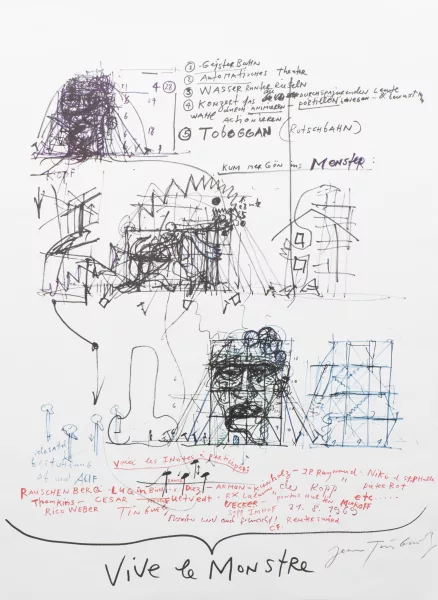 Jean Tinguely — Jean TINGUELY (1925-1991) "Vive le Monstre", lithographie, signé