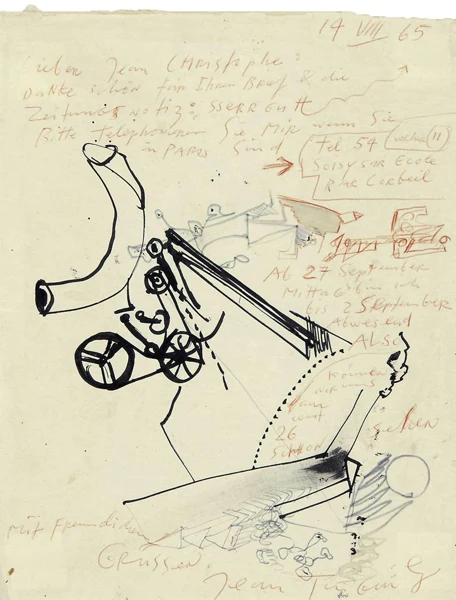 Jean Tinguely — Brief an Jean-Christophe (Ammann), 1965