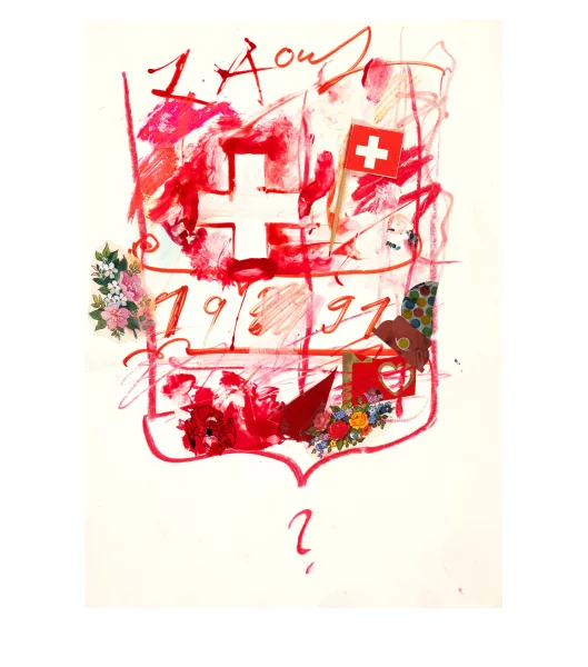 Jean Tinguely — 1er août 1991 Study for the poster "1er août 1991"