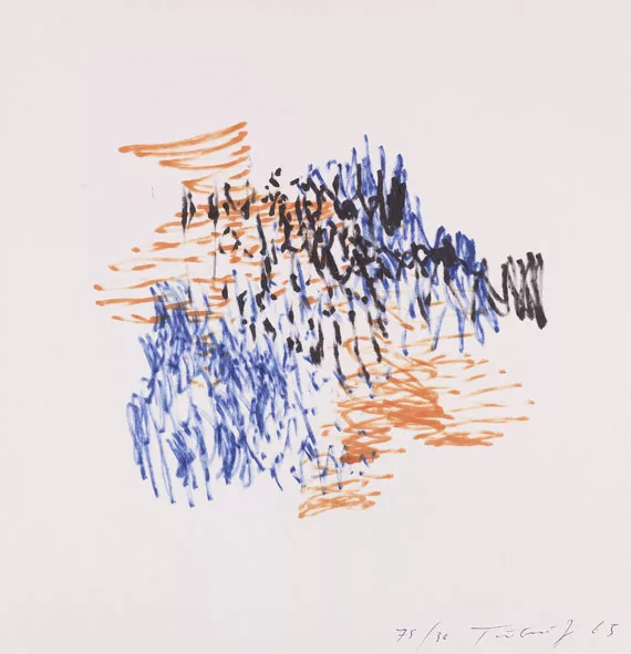 Jean Tinguely — Mappe mit 3 Original-Meta-Matic-Zeichnungen