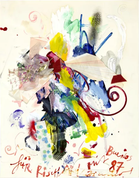 Jean Tinguely — Illustrierter Neujahrsbrief - Buenos 87 für Richard