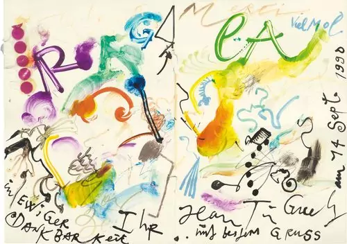 JEAN TINGUELY — Dankesbrief. 1990. — Koller Auktionen