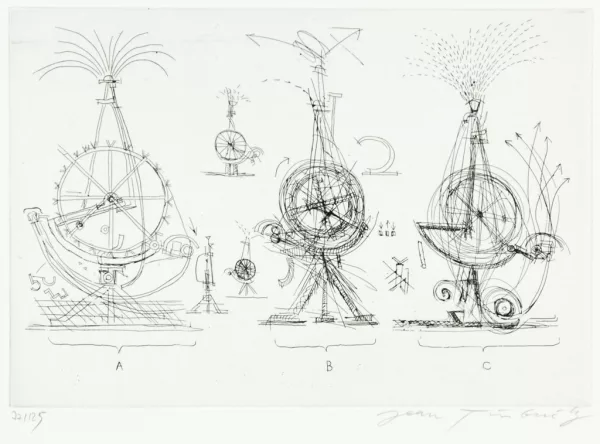 Jean Tinguely — Skizzen zu Brunnenskulptur in Basel, 1977