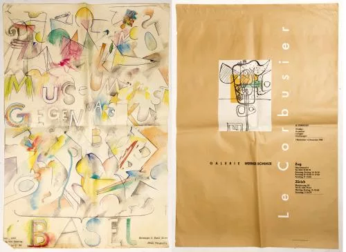 Lot commun — Ensemble de deux affiches Tinguely et Le Corbusier.