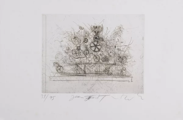Jean Tinguely — Mappe. Moskau, Ausstellung Jean Tinguely im Zentralen Haus des Künstlers in Moskau vom 3. April - 3. Mai 1990