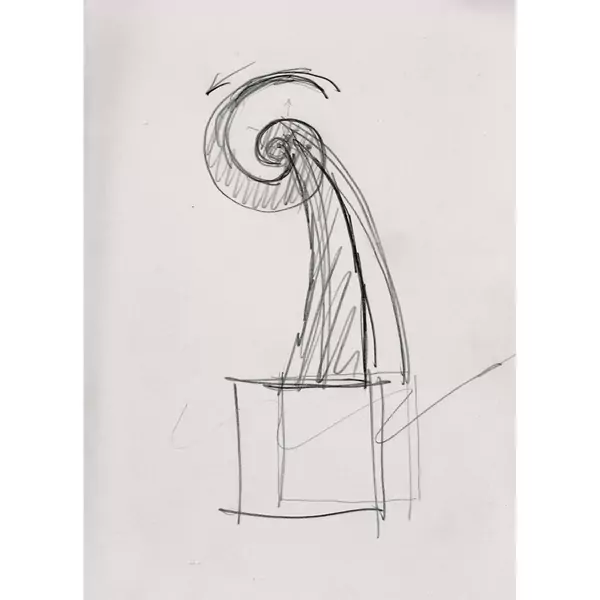 Skizze zur Skulptur "Spirale" von 1965