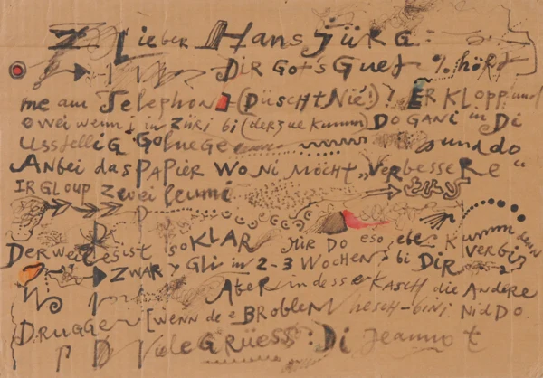 Jean Tinguely — Ohne Titel (Brief)