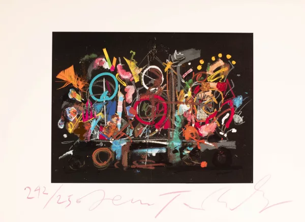 Jean Tinguely — Triangles avec cercle bleu, 1989