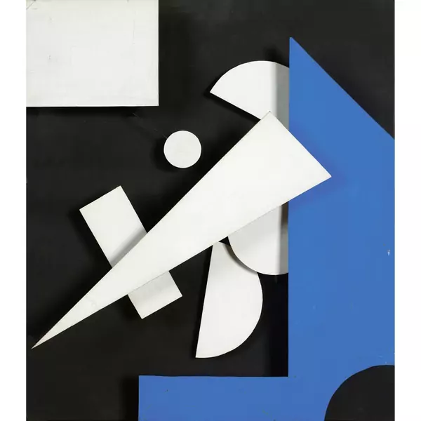 Jean Tinguely — Relief méta-mécanique Bleu-Blanc-Noir Nr. 3 — Galerie Kornfeld