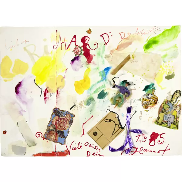 Jean Tinguely — Illustrierter Brief - Lieber Richard — Galerie Kornfeld