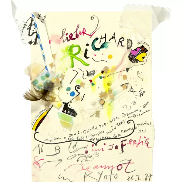 Jean Tinguely — Illustrierter Brief - Lieber Richard — Galerie Kornfeld