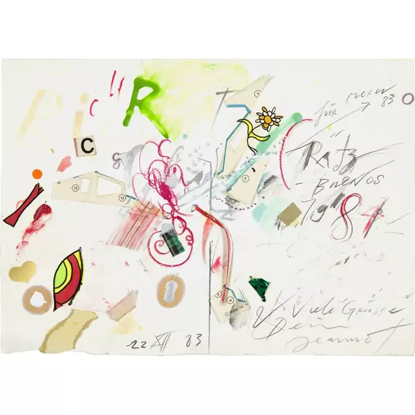 Jean Tinguely — Illustrierter Neujahrsbrief - Buenos 1984 — Galerie Kornfeld