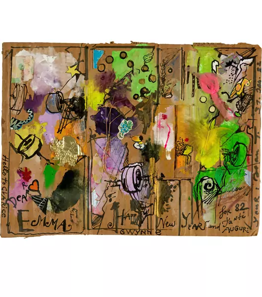 Jean Tinguely — Neujahrsgruss an Emma und Gwynne Rivers — Galerie Kornfeld