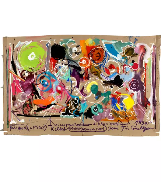 Jean Tinguely — Riesen (luftiges) Relief (metaharmonisiert) — Galerie Kornfeld