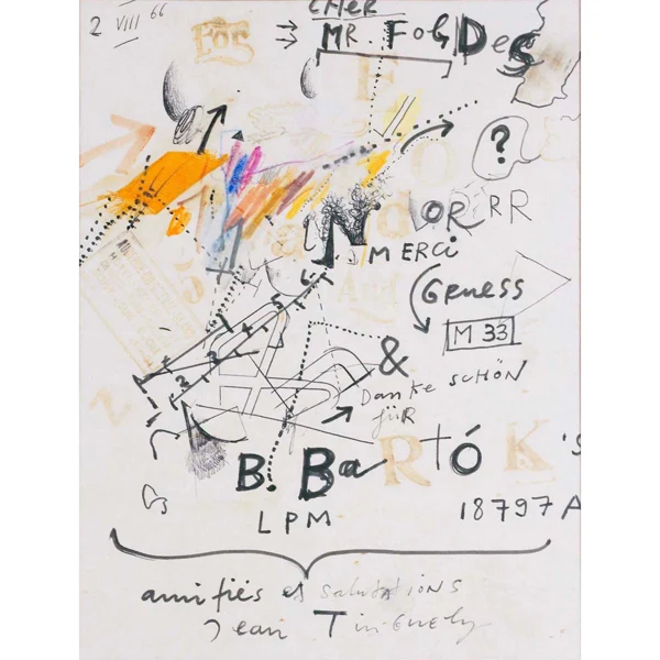 Jean Tinguely — BRIEF "CHER MR. FOLDES", 1966 LETTER "DEAR MR. FOLDES", 1966